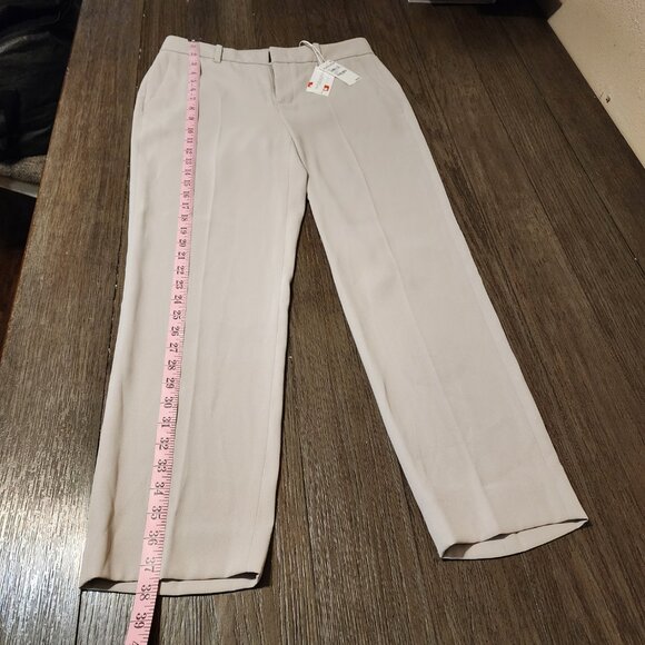 Vince Crepe Tailored Straight-Leg Pant NWT Tan Size 4 Loose threads - Picture 2 of 14